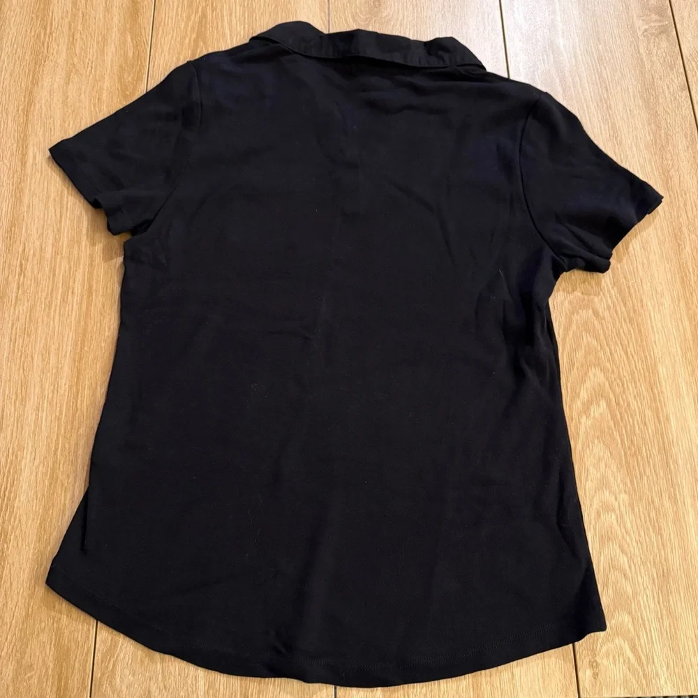 Karen Scott Black Short Sleeve Women's Top - Picture 2 of 4